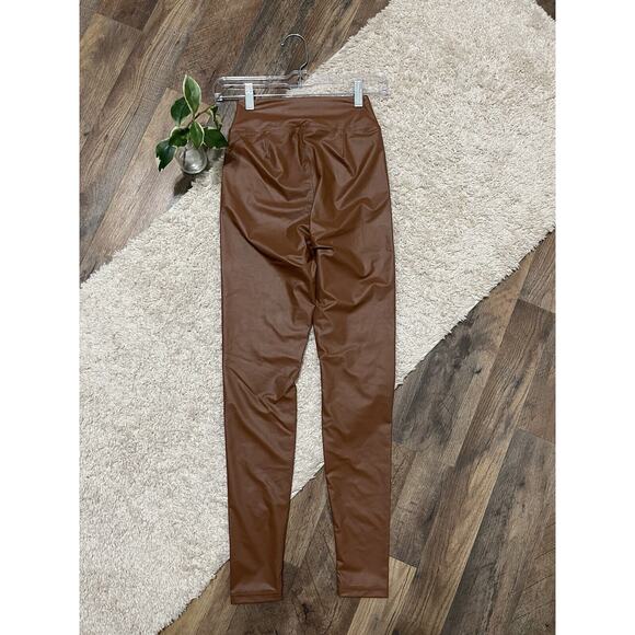 Offline by Aerie Small Brown Faux Leather Real Luxe High Waisted Leggings NWT - Picture 3 of 7